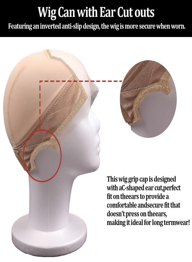 Bolsdoic Lace Wig Cap for Women,Non-Slip Wig Cap with Velvet Grip Band, 4x5 Transparent Lace Front Glueless Wig Gripper for Keeping Wigs，Adjustable Elastic Headband（Nude） - Image 2